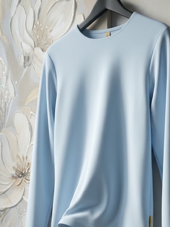 Francesca's Collections Tops - Soft Baby Blue Long Sleeve Tee Women’s Casual Shirt